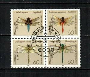 GERMANY Scott's 1674a ( 4v ) Dragonflies F/VF Used Block ( 1991 ) - Picture 1 of 1