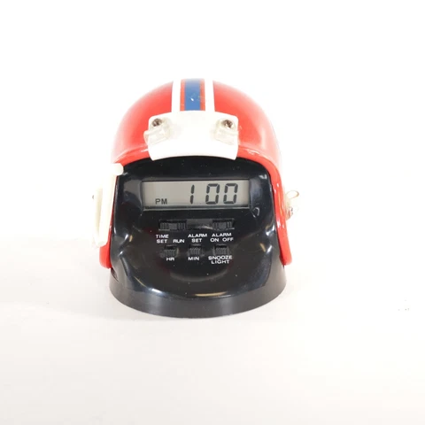 Buffalo Bills Red Football Helmet Digital Alarm Clock Steve Tasker Autograph Cover