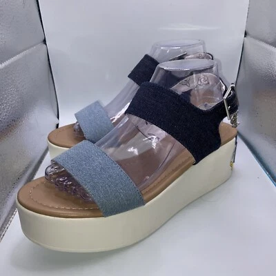 Disney Womens 8.5 Donald Duck Sandals Platform Slingback Call It Spring Silver - Image 1 of 4