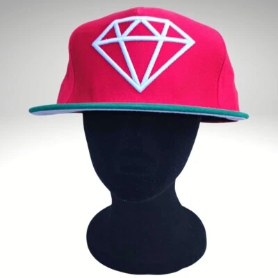 Sombrero Diamond Supply Snap Back, Rojo y Verde con Logo Diamante Blanco Patín Nuevo Foto 1 de 4