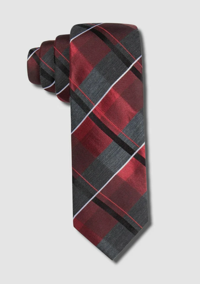 $52 Corbata Alfani Para Hombre Roja Gris Seda Clásica Ajustada Corbata 58 X 3 Foto 1 de 1
