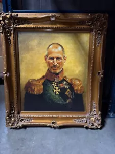 Steve Jobs by ReplaceFace, Canvas, painting, 28" x 24" Print, XL Ornate Frame - Picture 1 of 5