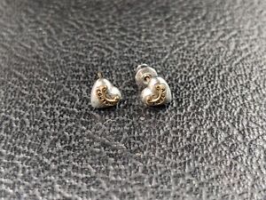 Juicy Couture Silver Tone Script Heart Post Earrings G5