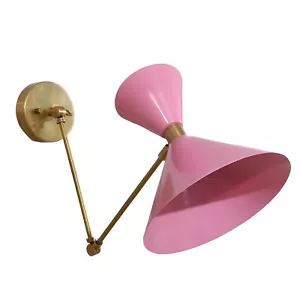 Applique da parete italiana Diabolo fatta a mano ottone - apparecchio metà secolo - Foto 1 di 6