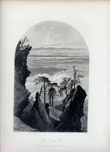 THE CATSKILLS, NEW YORK; SUNRISE FROM SOUTH MOUNTAIN, steel engraving 1874 - Picture 1 of 1