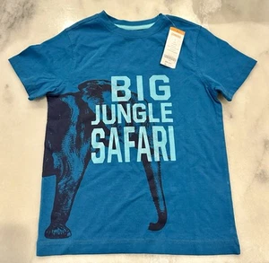 Gymboree Boy's Casual Tee Crew Neck Shirt Size 7 BIG JUNGLE SAFARI Short Sleeve - Picture 1 of 3