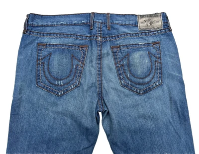 Jeans reto relaxado True Religion LOGAN SUPER T icônico ponto Super T W44 L34 - Imagem 1 de 4