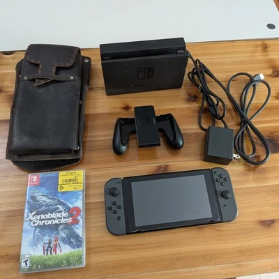 nintendo switch console bundle with game and carry case - Image 1 of 4