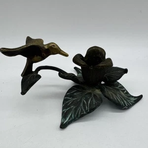 Brass Hummingbird Candle Holder Vintage Andrea By Sadek - Picture 1 of 5