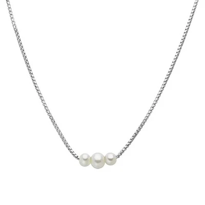 Collana Miluna Donna Oro Bianco 18 Kt Perla e Diamanti _PCL6680 - Immagine 1 di 2