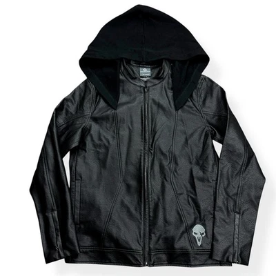 Blizzard Overwatch Reaper Our Universe Faux Leather Hooded Jacket Men's Medium - Image 1 of 4