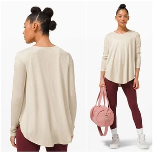 LULULEMON Draped Bum Covering Long Sleeve White Opal | 4 - Picture 1 of 8