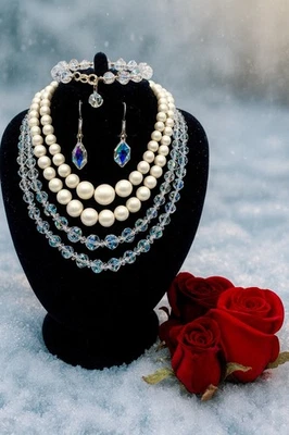 Juego de joyas vintage de mediados de siglo curadas en nieve y hielo con estrella firmada Foto 1 de 3