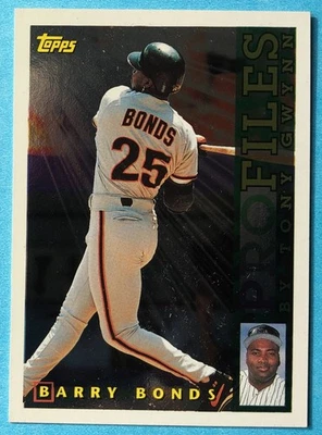 1996 Topps Profiles Barry Bonds NL-03 by Tony Gwynn, San Francisco Giants - Image 1 of 2