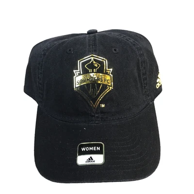 Adidas Seattle Sounders FC MLS Mujer Gorra Gorra Negra Correa Ajustable Foto 1 de 4