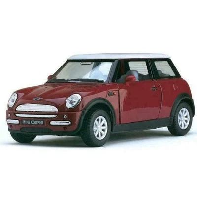 KINSMART NEW MINI COOPER DIECAST CAR 1:28 scale RED. - Image 1 of 4