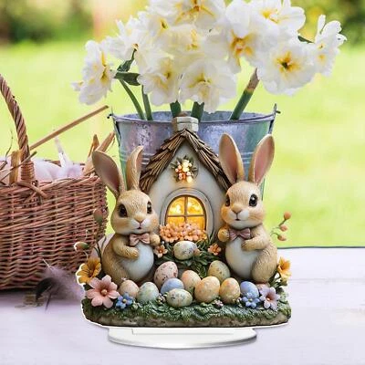 Acrylic Bunny Table Decoration Lovely Easter Decor for Display Shelf Holiday - Image 1 of 4
