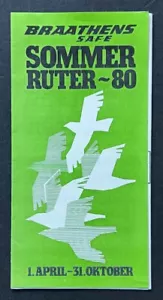 BRAATHENS S.A.F.E. SUMMER 1980 TIMETABLE - IN MINT CONDITION - Picture 1 of 2