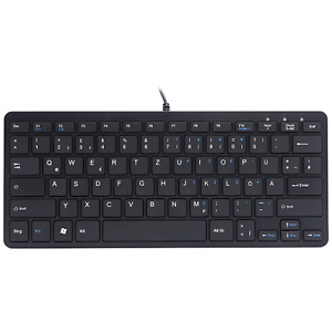 R-Go Compact Tastatur - QWERTZ (DE) - schwarz - kabelgebunden - Mini - Verkabelt