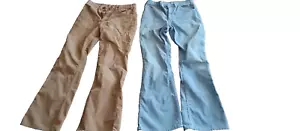 Two Pairs of vintage corduroy jeans light blue and tan 30x32 - Picture 1 of 24