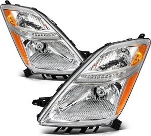 2x For 2006-2009 Toyota Prius 1.5L Chrome Housing Headlights Assembly Front L+R - Picture 1 of 11