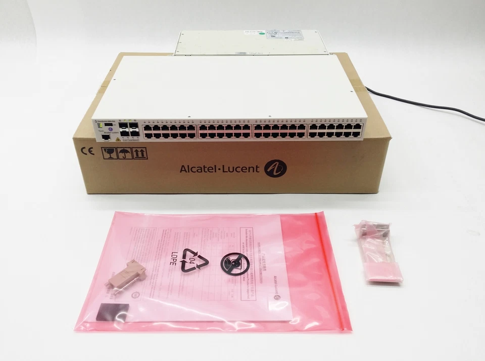 NEW ALCATEL-LUCENT OMNISWITCH OS6850-P48 6850 POE SWITCH 902542-90 +PS-510W-AC - Image 1 of 4