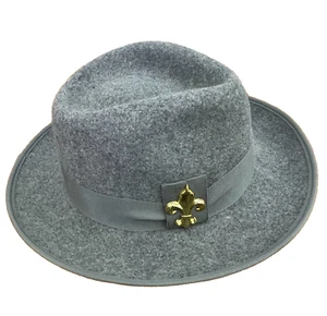 Street Smart Betmar Womens Hat Gray USA-Made Felt with Gold Emblem and Band - Picture 1 of 10