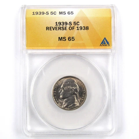 1939 S Reverse of 1938 Jefferson Nickel MS 65 ANACS SKU:CPC2361 Cover