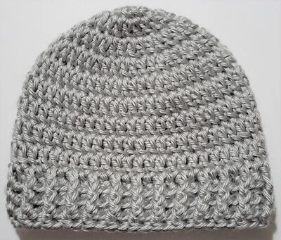 Beanie Baby Boy Newborn 0-3 Months 1 EA Handmade Solid Feather Gray - Image 1 of 2