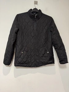 Eddie Bauer Jacket Womens Size Large Black Quilted Padded Lightweight Winter - Picture 1 of 10