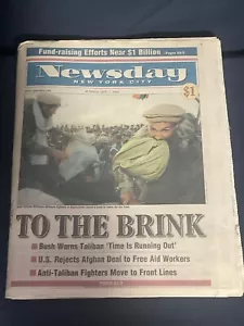 7 de octubre de 2001 new york newsday (periódico completo) al borde - Imagen 1 de 2