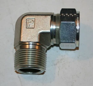 1" Tube x 1" MNPT Steel Male Elbow Fitting Parker 16MSEL16N-S - Picture 1 of 3