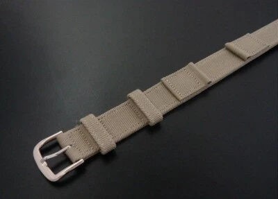 Correa de sarga caqui de una pieza estilo Segunda Guerra Mundial de 16 mm para hombre con lengüetas (B1732) Foto 1 de 2