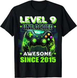 9th Birthday Gamer 9 Year Old Funny Bday Boy Nine Son T Shirt Men Women Kid NEW - Picture 1 of 5
