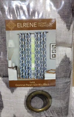 JCP, Par, Oscurecimiento ELRENE, LUNA Panel Cortina Ventana Geométrico 52" X 95" LGY Foto 1 de 2