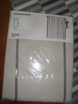 IKEA ANVANDBAR Par de Cortinas 57 x 98" Algodón Lino 2 Paneles Beige Marrón Verde Foto 1 de 4