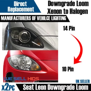 Seat Leon MK2 Bi Xenon auf Halogen Scheinwerfer Adapter DRL Kabelbaum H7 - Bild 1 von 1