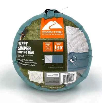 Saco de dormir Ozark Trail Happy Camper forrado 50 grados resistente al agua NUEVO Foto 1 de 4