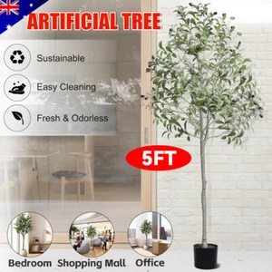 Artificial Plants Decoration Plant Home Office 150cm Indoor Tree Fake Olive Tree - Picture 1 of 12