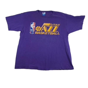 Champion Vintage Utah Jazz Shirt Mens Large 90s Purple NBA Big Graphic Baggy Tee - Picture 1 of 8