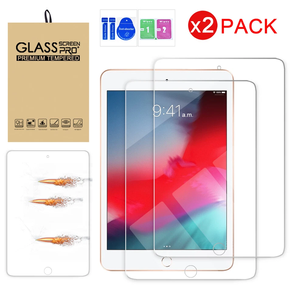 [Paquete de 2] Protector de pantalla de vidrio templado para Apple iPad Mini 5 2019/ iPad Mini 4 HD Foto 1 de 1