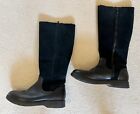 Ladies Clarks Black Leather Knee High Boots Size UK 8D (C Shell)