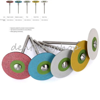 AZDENT Dental Rubber Diamond Polisher Wheel Disc For Porcelain/Zirconia 5 Sizes - Image 1 of 4