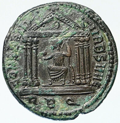 MAXENTIUS Auténtica Antigua 311AD Roma Genuina Moneda Romana ROMA en TEMPLO i111992 Foto 1 de 2