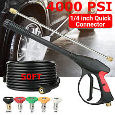 High Pressure 4000PSI Car Power Washer Gun Spray Wand Lance Nozzle + Hose Kit