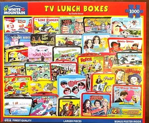 TV Lunch Boxes COMP 1000 pc Puzzle Monkees Gunsmoke I Dream of Jeannie Woody - Picture 1 of 7