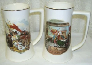 Two Revolutionary Tankard Steins Bunker Hill Declaration of Independence - Picture 1 of 3