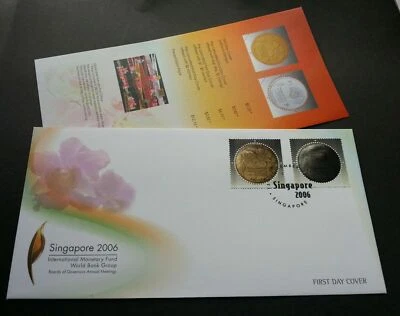 [SJ] Singapore Monetary Fund 2006 Money Coin Bank FDC *gold silver foil *unusual - Image 1 of 4