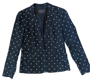 Blazer Madewell Buckley Tailors Azul Marino Lunares Talla 0 Botón Delantero Academia Prep - Imagen 1 de 11