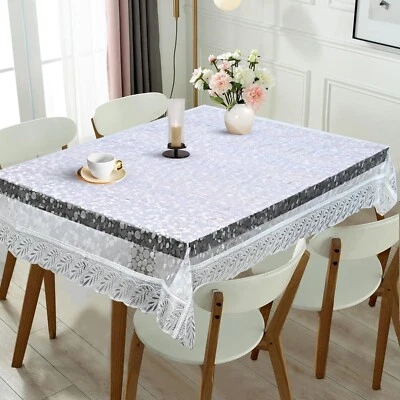 Clear Tablecloth Printed Bubble Designed Table Cover 54 x 78 Inch AU - Image 1 of 3